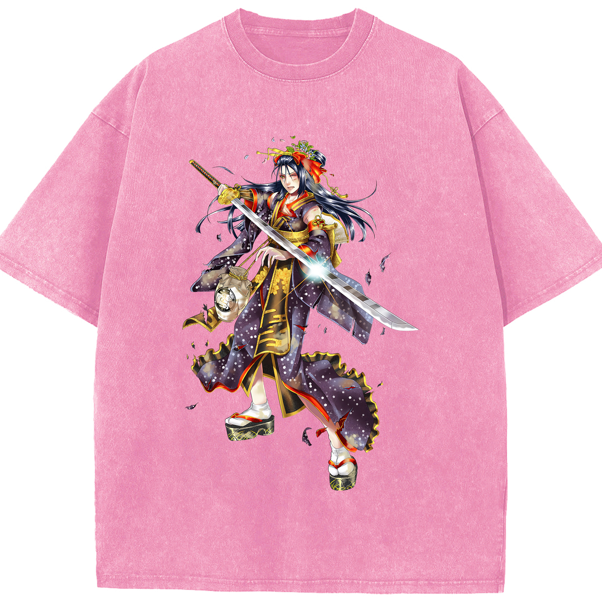 （画像用） 刀剣乱舞 Touken Ranbu 綿100% ヴィンテージ風 半袖Tシャツ（フロントプリント）